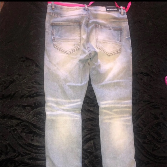 Mens Balenciaga Jeans with Pink stripe - Picture 4 of 11